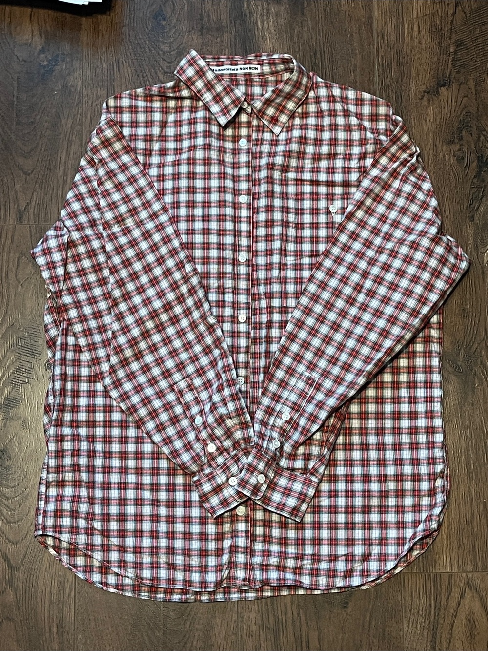 Classic Red Plaid Button-Down Shirt for Women
